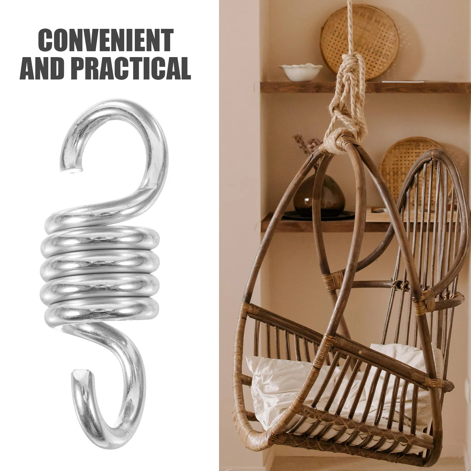 2Pcs Metal Swing Springs Heavy Duty Replacement for Hammock Chair Porch Swing Suspension Hardware Kit Comfortable Rocking