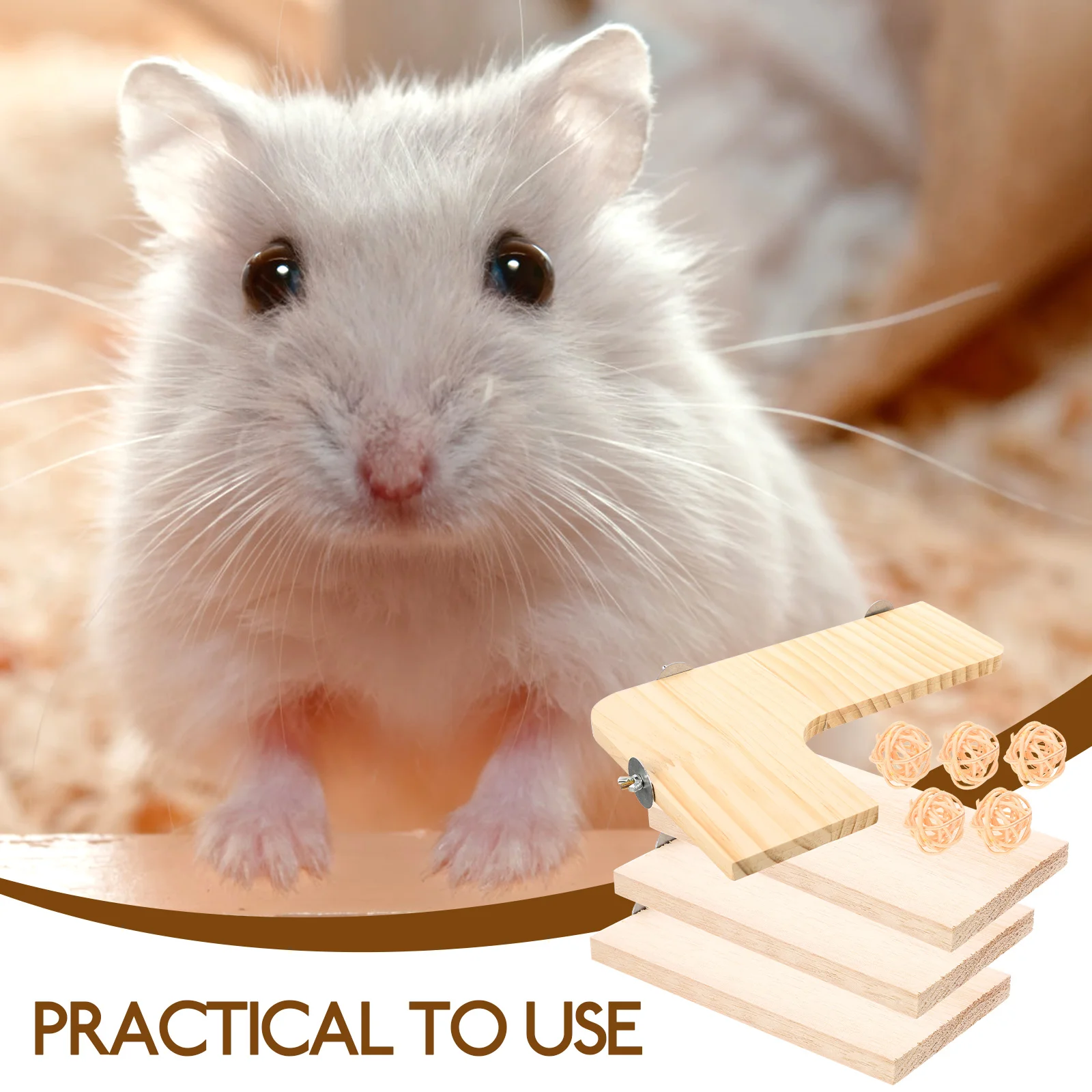 Hamster Jumping Platform Chew Toy Habitat Cage Corner Shelf Chinchilla Board Household Stand Wood Climbing Parrot Pet Parrot Toy