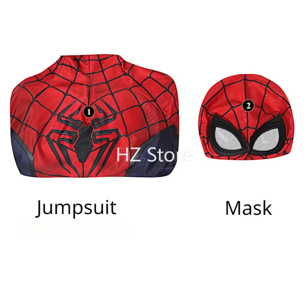 Marvel Spider-Man Peter Park Halloween Cosplay Bodysuit with Mask Jumpsuit Superhero Costume Suit