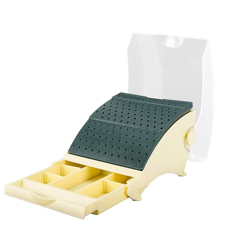 

142 Holes Dental Double-layer Plastic Car Needle Cleaning Bracket Box Drawer Multi-color Drill Placement Box Dental Storage Box