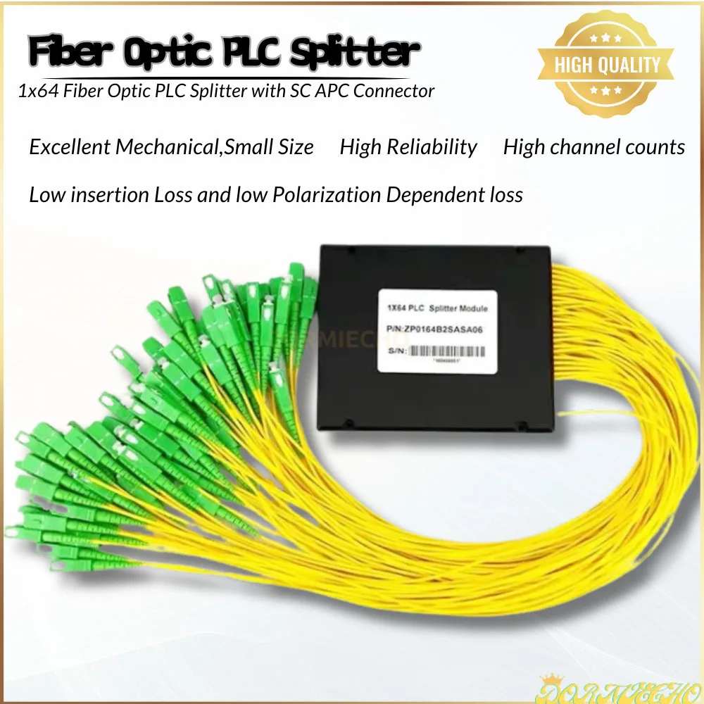 

Fiber Optic Splitter Box SC/APC 1X64 1M 2.0MM 1*64 Planar Lightwave Circuit Splitter-box PLC Splitter FTTH Fiber Optical ABS Box