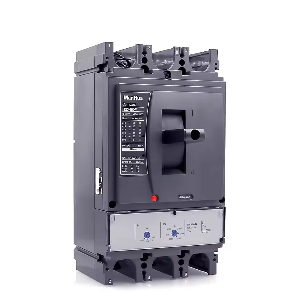 NSX-400F 400A Amps 3P Three Poles Industry Electrical  Air Switch MCCB  AC415V 36KA Shunt  Coil TMD Moulded Case Circuit Breaker