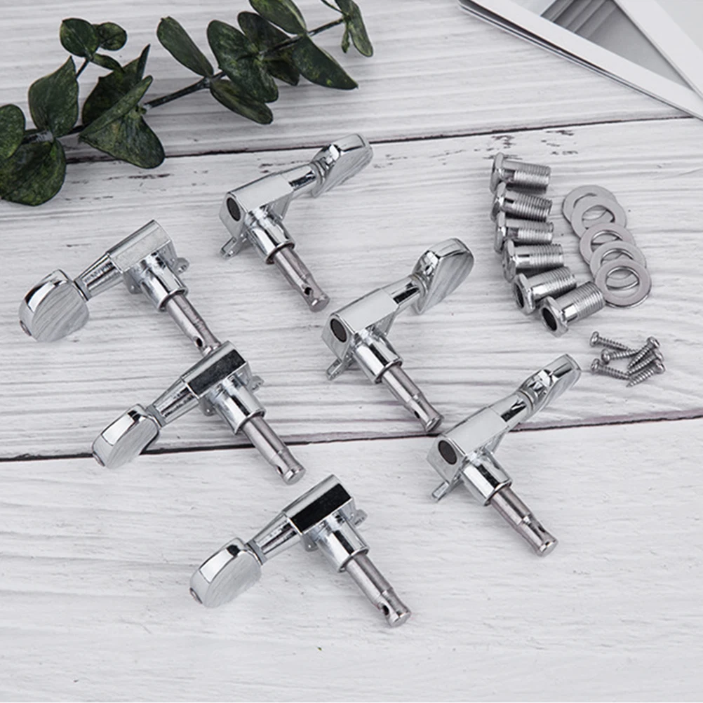 

6 Pcs Guitar Tuners Tool String Stringing Silver Acoustic Replacement Parts Supplies