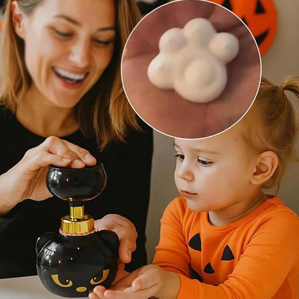 Black Paw Print Foam Soap Dispenser Cute Cat Paw Foam Soap Dispenser Automatic Refillable Push-Type Soap Press Bathroom Tool