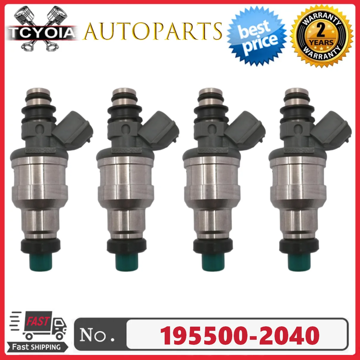 4pcs 195500-2040 842-12176 MJF07-13-250 JF07-13-250 Fuel Injector For DAIHATSU&MAZDA ROCKY 323 MX-3 PROTEGE 1.6L 1.8L L4
