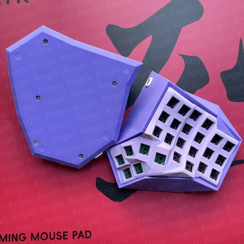 Angry Miao AM Hatsu Split Keyboard Kit Similar Custom  Hotswap Wired Single-mode Curved Mechanical Keyboard Ergonomics  Teclado