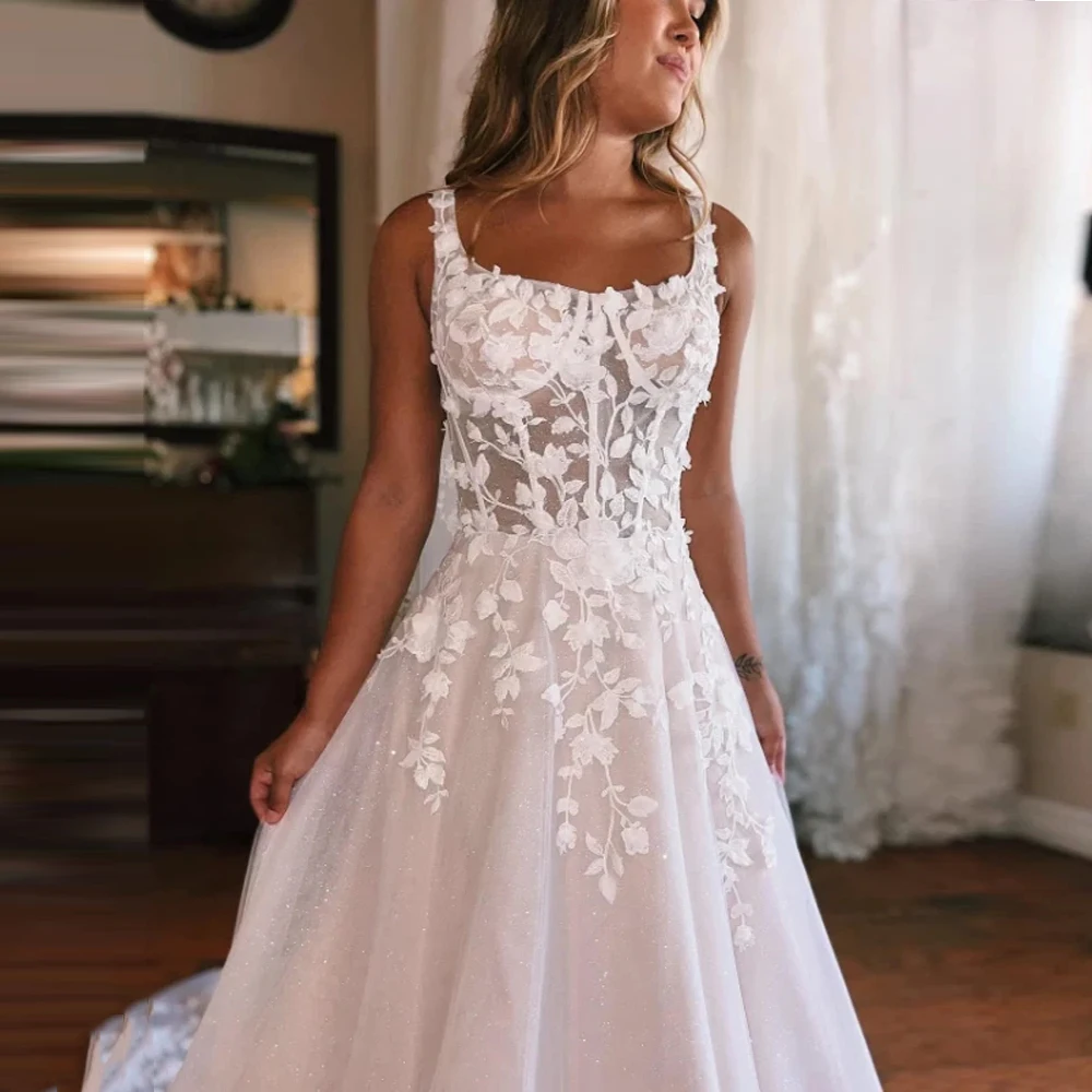 Fascinating A-Line Women Wedding Dresses Elegant Backless Bridal Gown Princess Mopping Length Banquet Robes De Mariée Customized