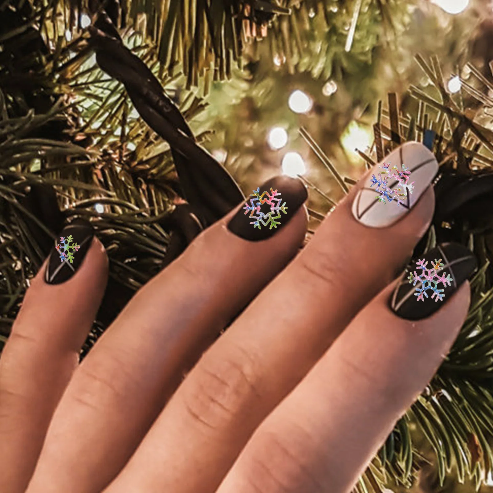 

3 Boxes Christmas Nail Art Glitter Sequins Snowflake Nail Decoration DIY Manicure Ornament Party Festival Wedding