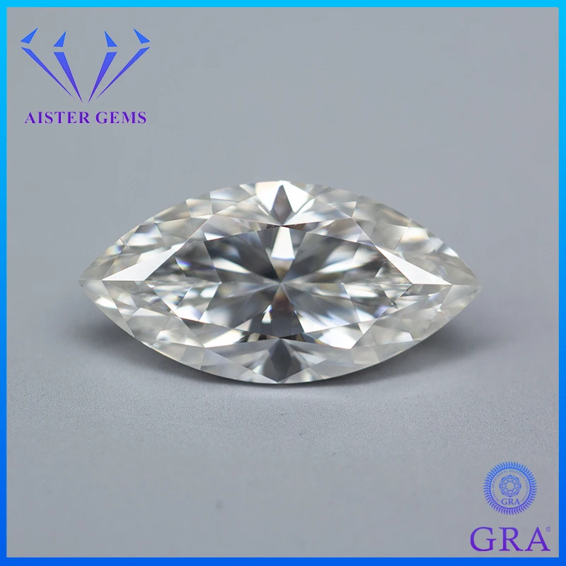 

D Color Moissanite Stone Marquise Cut 0.5-5.0ct VVS1 GRA Certified Moissanite Gemstones Pass Diamond Tester with Certificate