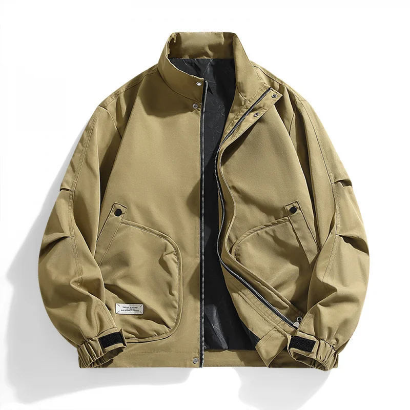 QICHE 2026 Men Korean Style Plus Size Jacket, 8XL Oversized Loose Coat, Autumn Winter Casual Outerwear