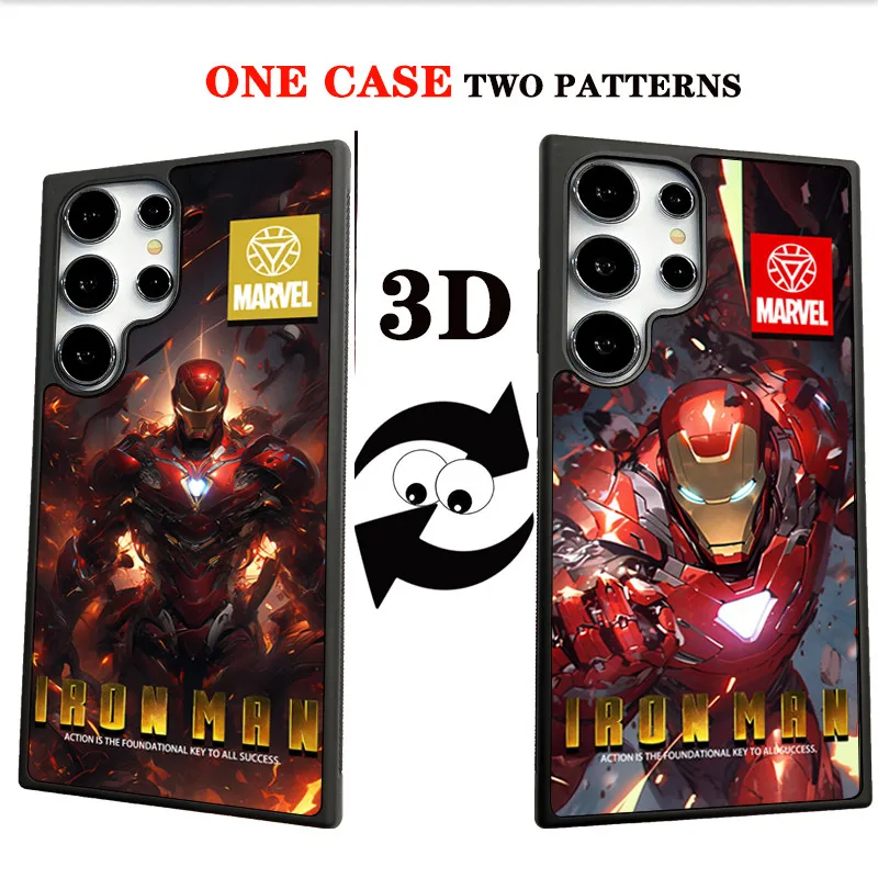 3D Change Iron Man Mark85 Phone Case for Samsung Galaxy S22 S23 S24 Ultra Plus S24Ultra S23Ultra Marvel Exoskeleton Armor Cover