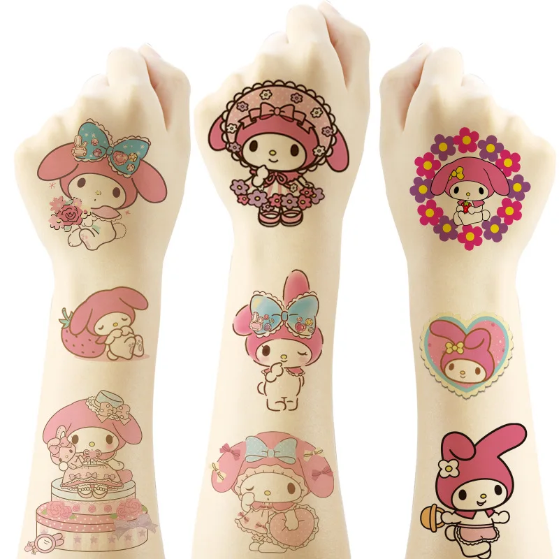 Random 2pcs Cartoon My Melody Tattoo Stickers Sanrio kawaii Sticker Waterproof Temporary Tattoo Children Girls Birthday Gift Toy