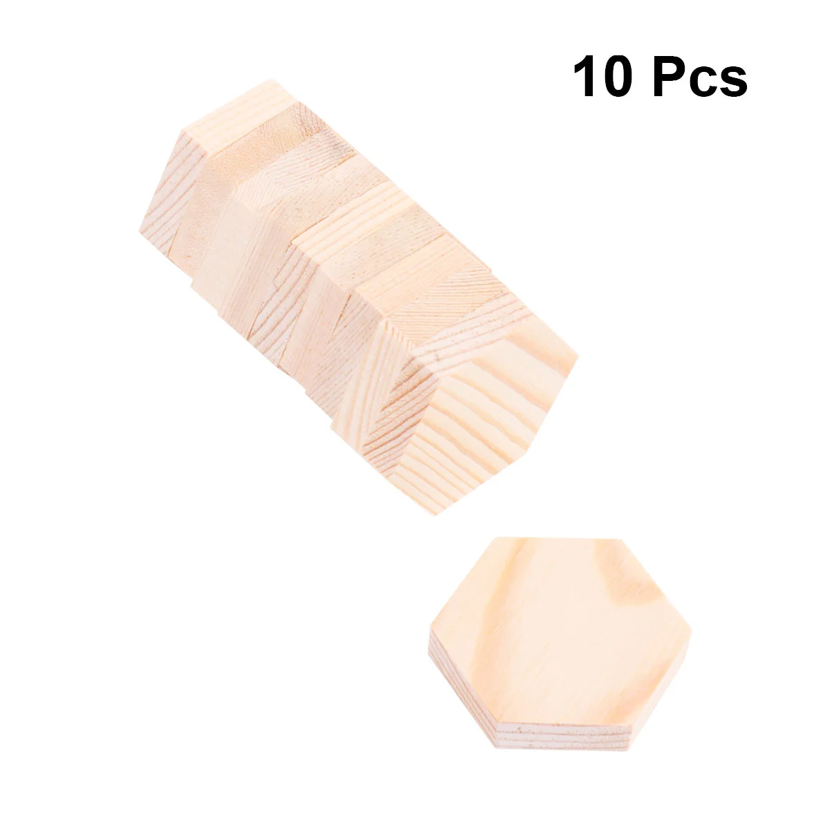 10 PCS Wood Block Wooden Craft Plank Decor Round Placemats DIY Decorations Small