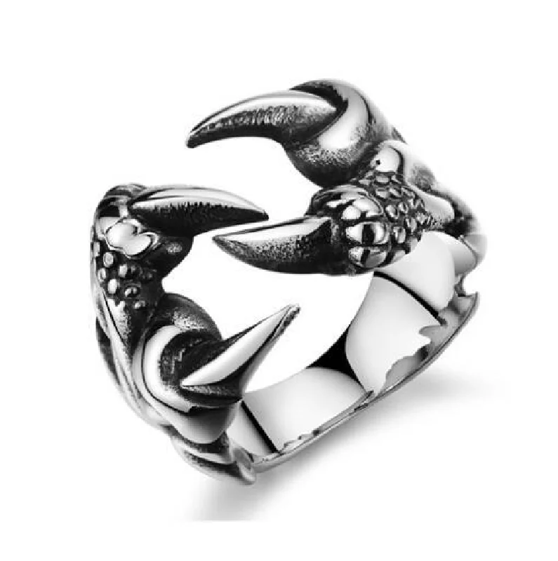 

J12 Korean style alloy ring men's ring domineering open sharp dragon claw little finger ring personality men's accessories retro