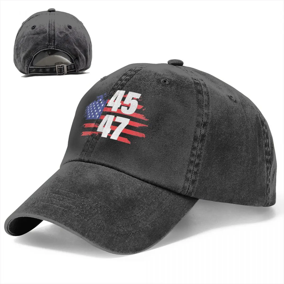 45 47 Trump 2024 Denim Baseball Cap President Trump 2024 Running Hippie Trucker Hat Summer Unisex Teens Fashion Baseball Caps