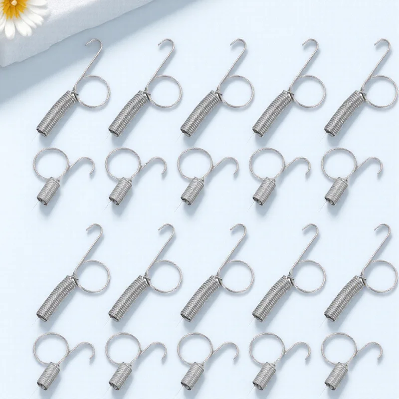 

20pcs Cage Door Spring Hook Strong Pull Ring Design For Rabbit Chicken Pigeon Quail Bird Cages Locking Fixation Tool