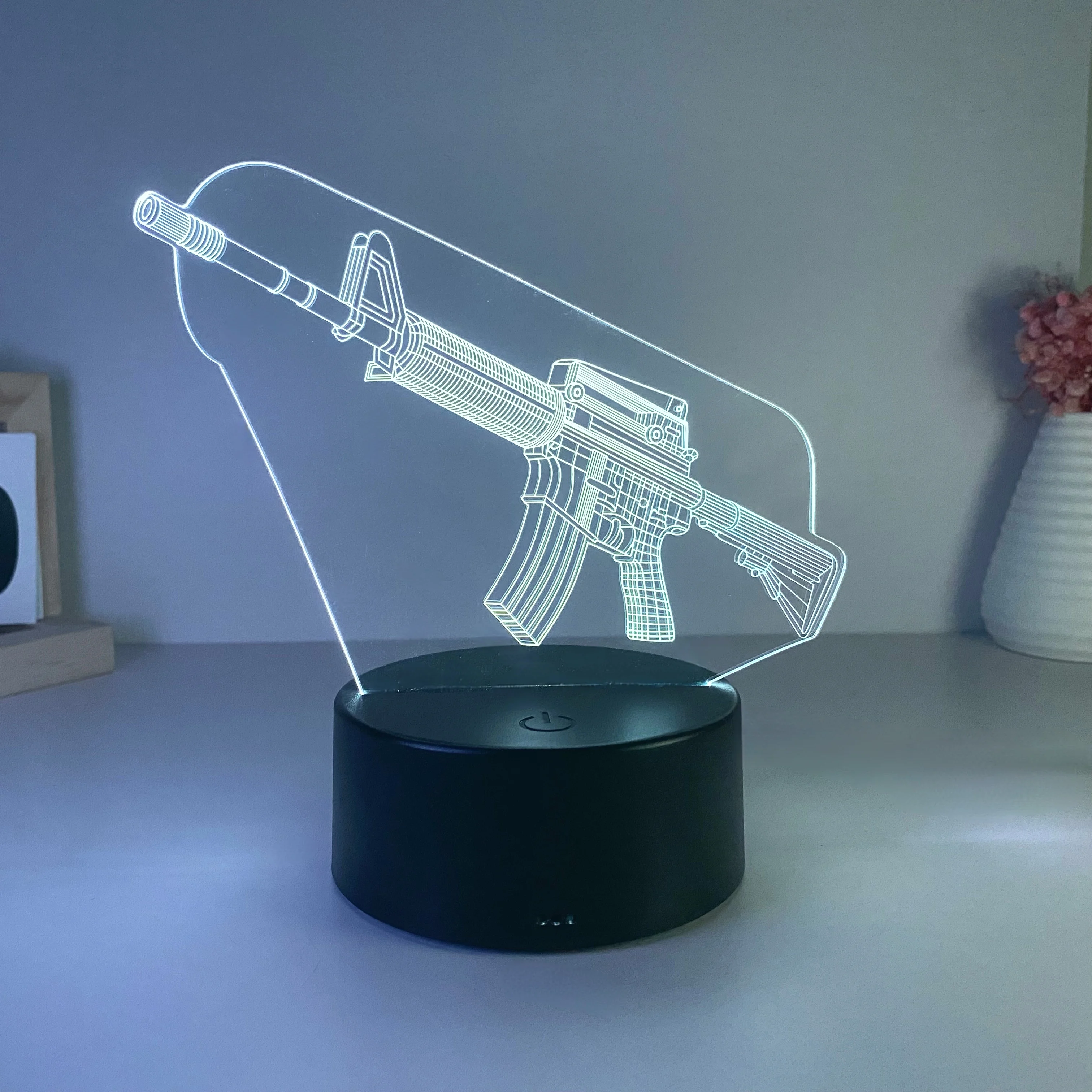 기관총 야간 조명, 게임 플레이어 컬렉션 테이블 조명, 머리맡 장식 조명, 친구용 휴일 테이블 조명, 1 개
