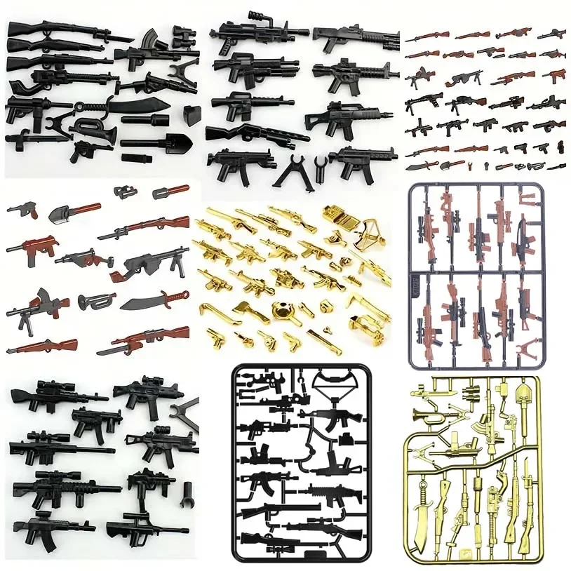 Military WW2 Building Blocks Solider Figures Toys Gifts Camouflage Weapons Guns Sandbag Cloak Equipment Accessories Mini Bricks