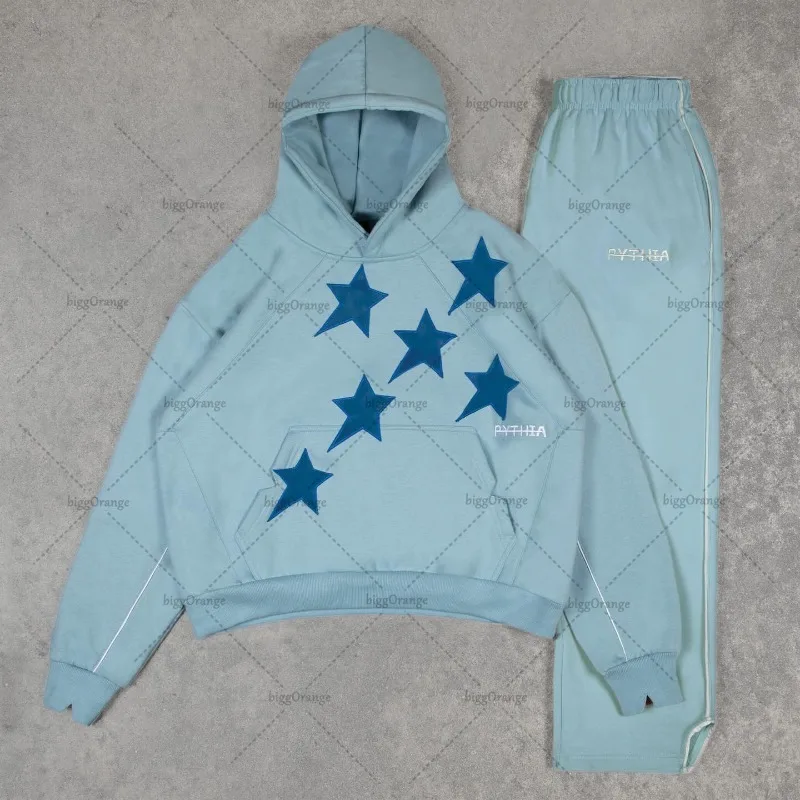 

Y2K Original Shirt Retro Print Fashion Versatile Hoodie Casual Pants Two-piece Set Men Street Hip-hop Casual Loose Men Suit
