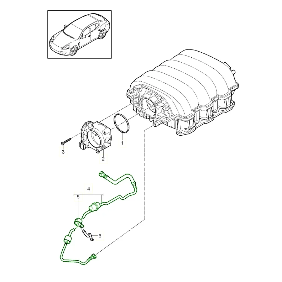 94611002004 94611002005   Válvula solenoide de recipiente de carbono con tubo de escape para Porsche panamera 970