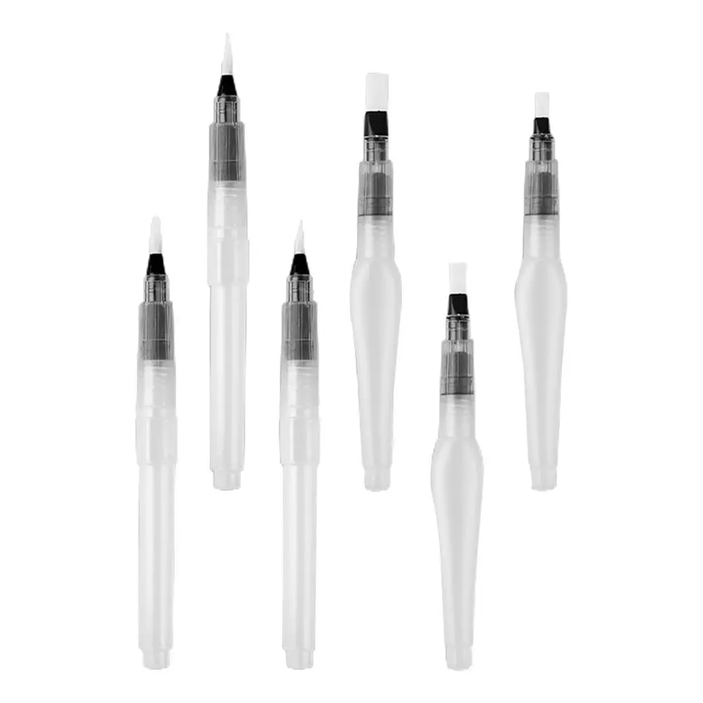 6pcs Water Brush Pen Set for Watercolor Painting – Lightweight Portable Art Supplies for Students & Beginners