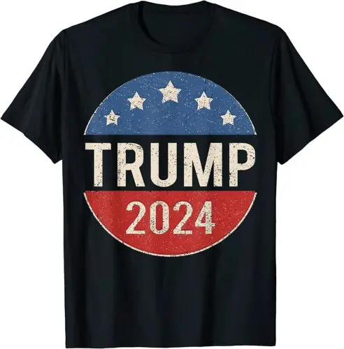  Trump 2024 Retro Campaign Button Re Elect President T-Shirt