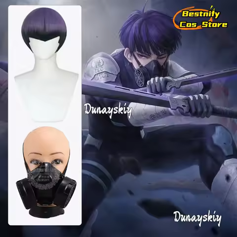 Anime Soshiro Hoshina Cosplay Costume WIG Mask Purple and Black Short Bob 2025 Anime/Halloween Role-play Costumes Mask Accessory