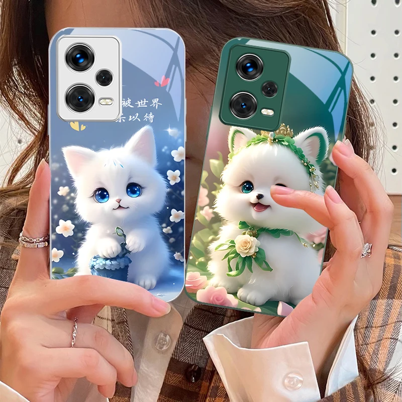 

Cute Little Dog Green For Xiaomi 14 Ultra 13 Lite Redmi Note 13 11 Pro 12 Plus Poco X6 3 Pro F4 6 GT Tempered Glass Phone Case