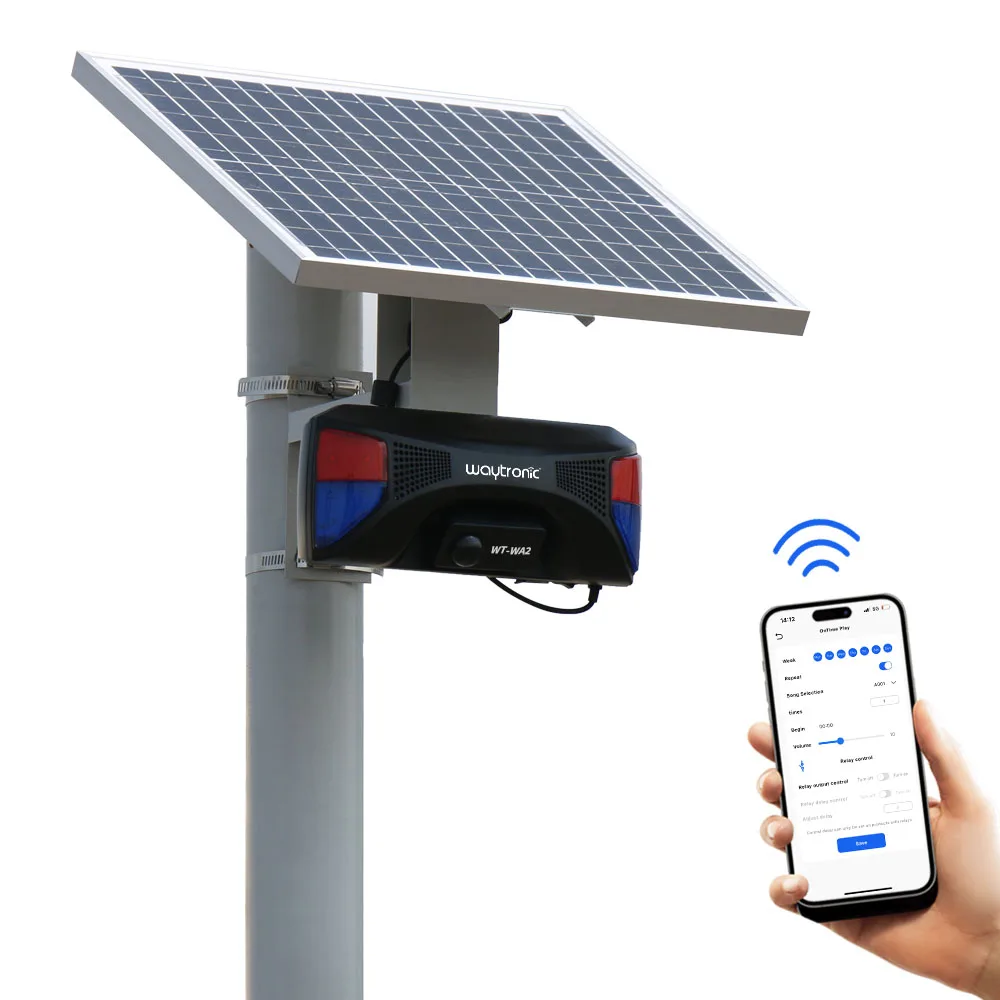 Outdoor Driveway Safety Intruder Anti Theft Sound and Light Alarm Siren Smart Wireless Motion Sensor Solar Security Alarm System