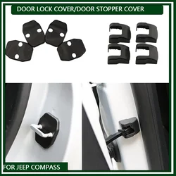 4/8PCS ABS Car Door Stopper Cover Door Lock Protective Covers for Jeep Compass 2017 /Renegade 2015 2016 2017 Accessories