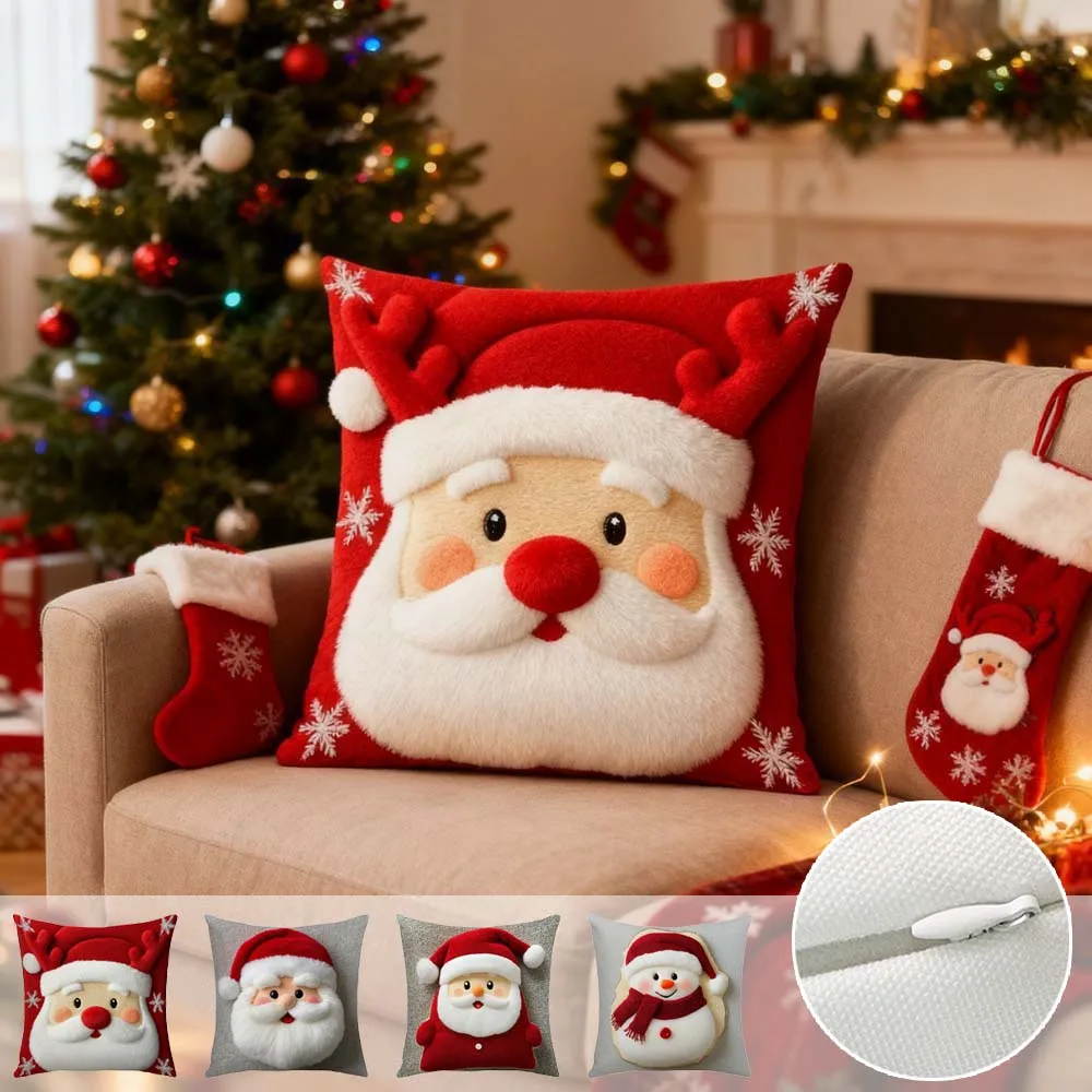 

1PC Winter Warm Christmas Decorative Pillowcase Short Plush Cushion Case Soft Cushion Covers for Sofa Couch Capa Almofada Natal