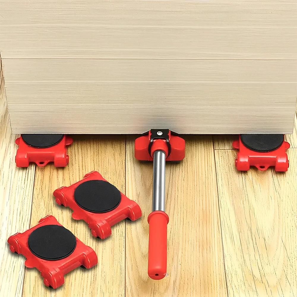 

5-Piece Heavy-Duty Furniture Moving Kit with Lifter and Sliding Wheels An Easy-to-use Tool Set for Moving Appliances