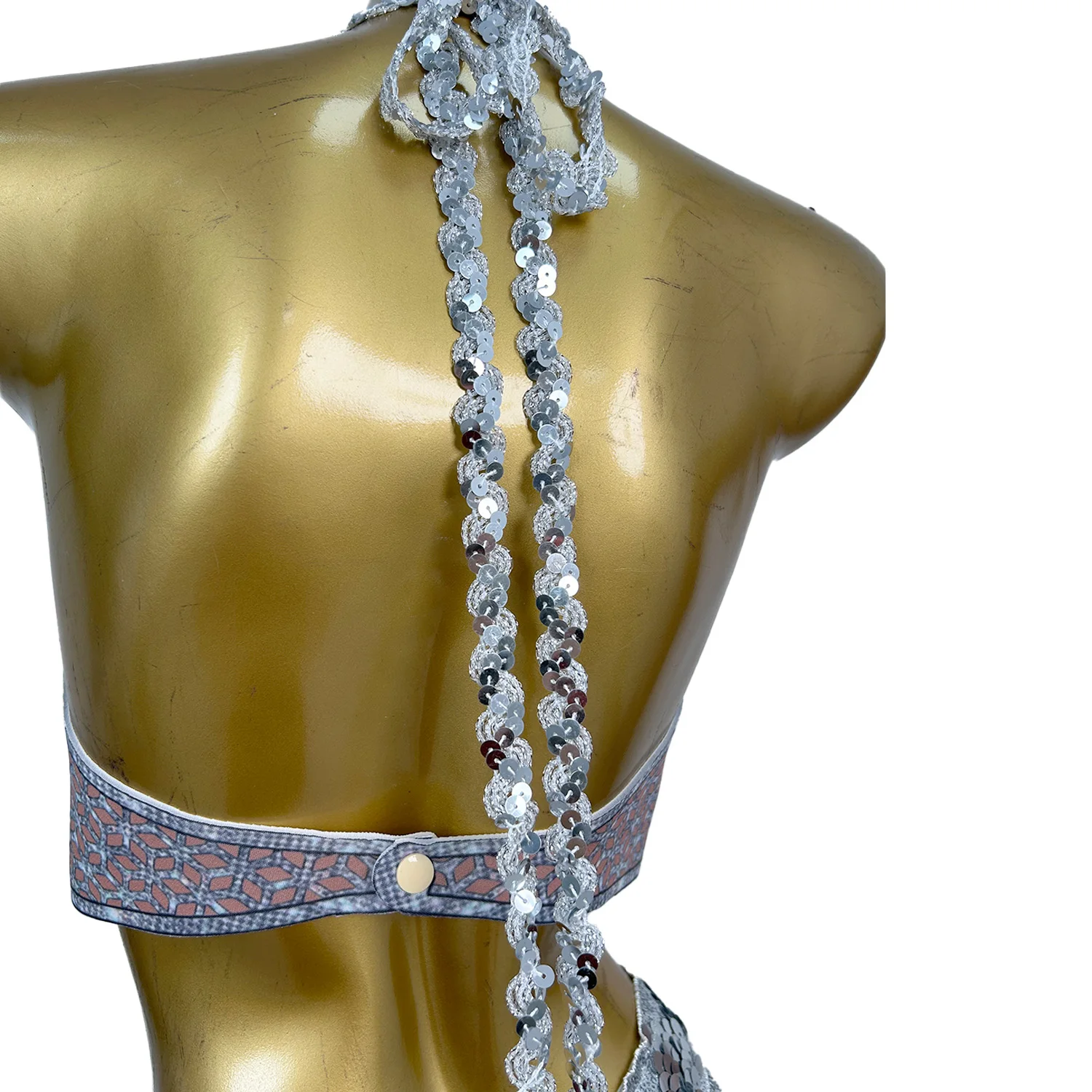 مثير الترتر شرابة بيكيني البرازيلي السراويل 2 قطعة مجموعات النساء نادي DJ عرض الموسيقى مهرجان متجرد وتتسابق أنابيب الصلب ملابس الرقص