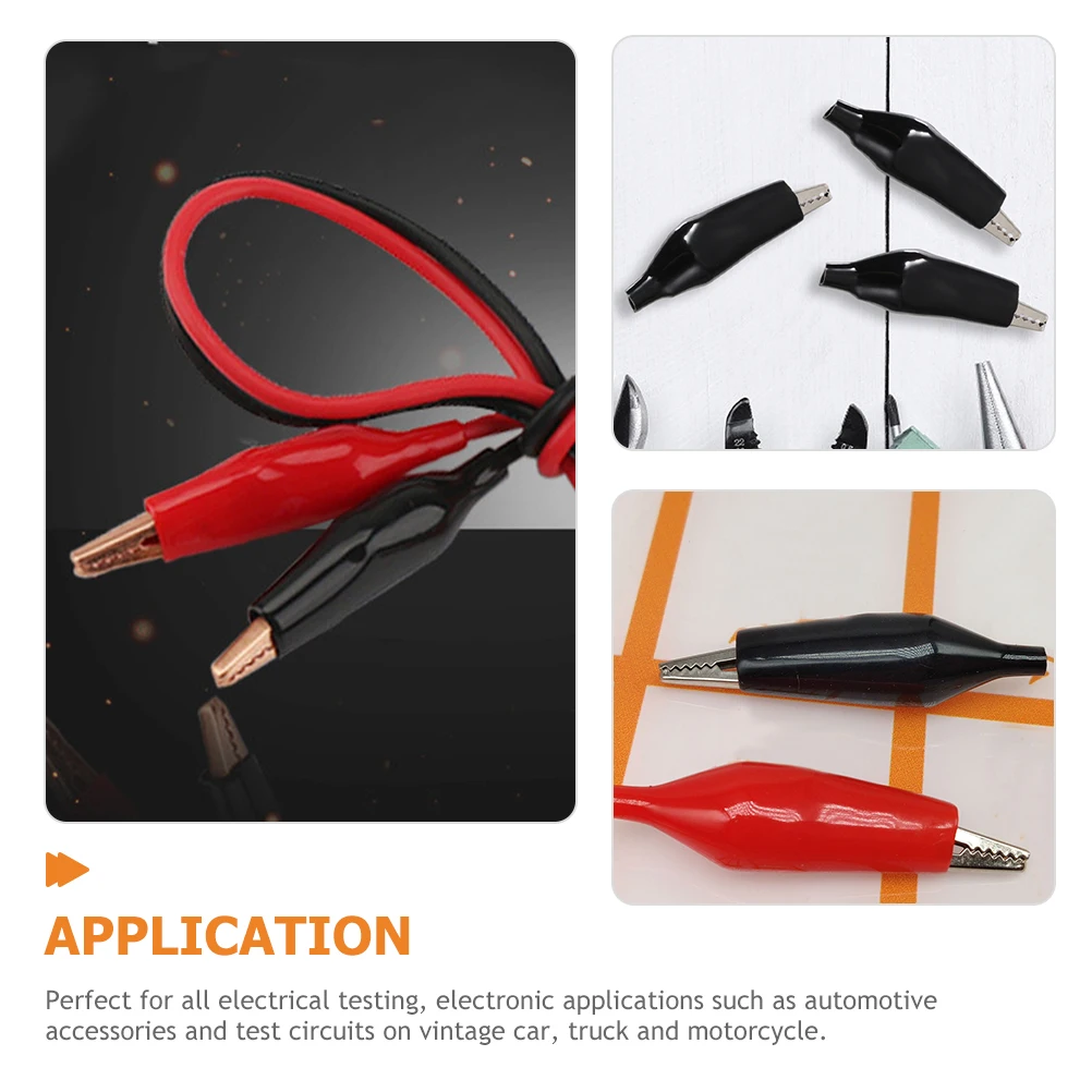 

30pcs Alligator Clips Crocodile Clamps Insulated Electrical Test Lead Clamp Metal A Shaped Spring Medium Rubber Alloy Anti Rust