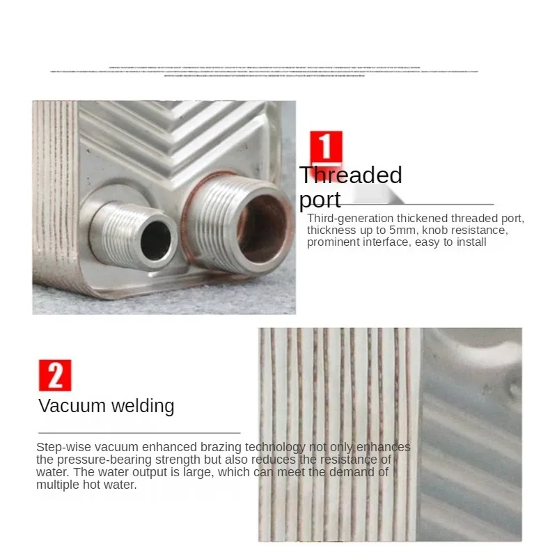 80 Plates Brazed Plate Heat Exchanger 304 Stainless Steel Counter Flow Water Chiller Heating Cooling Condenser