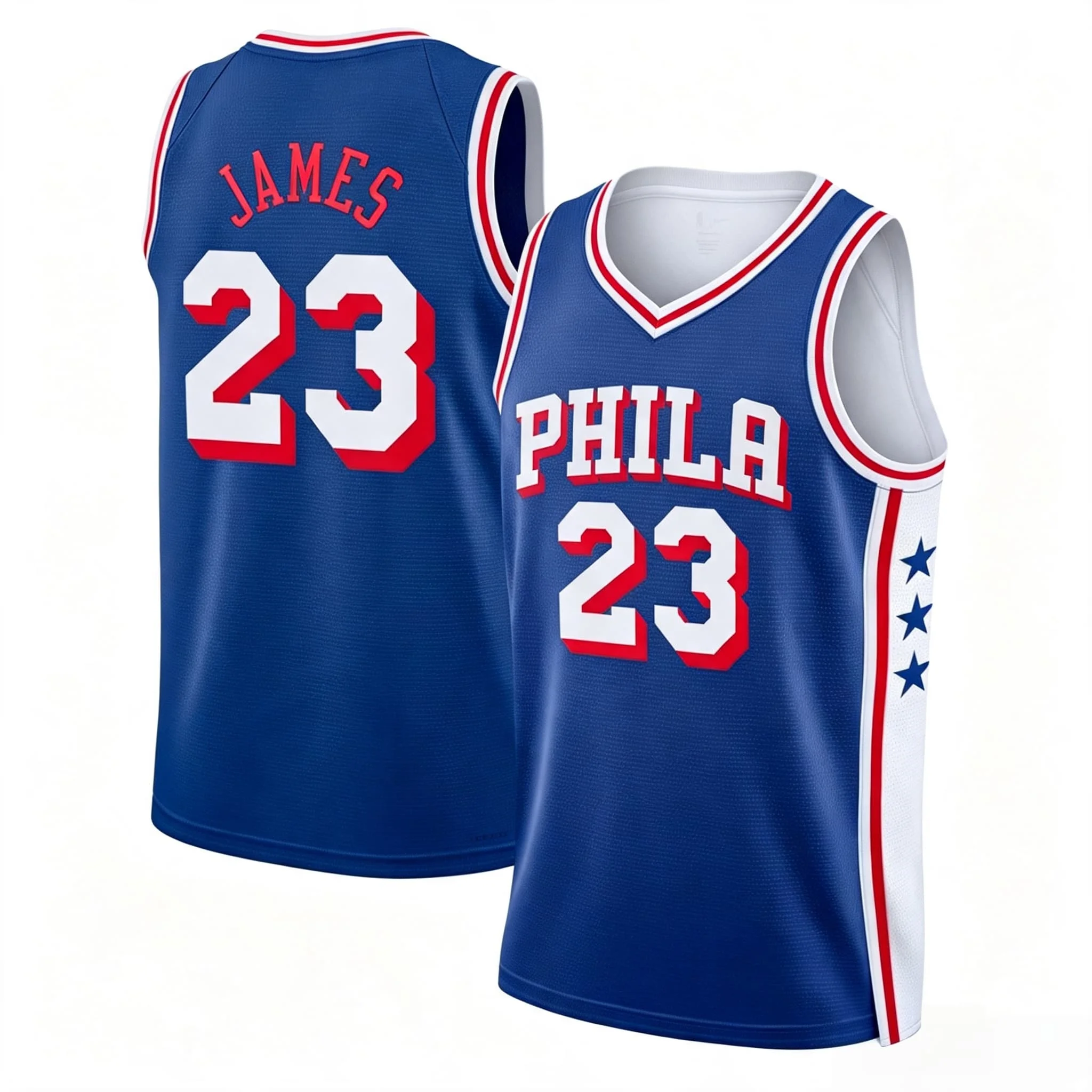 23 Basketball Jersey Philadelphia Sleeveless Tank Top Quick Dry Sport Streetwear Fans Training Vest White Blue Family Matching
