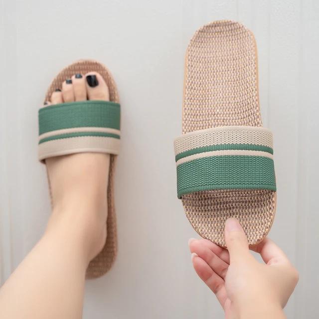 Summer Women Slippers Anti-Slip Home Slippers Lightweight Shoes Women Indoor Linen Slippers Soft Shoes 2 Summer Women Slippers Anti-Slip Home Slippers Lightweight Shoes Women Indoor Linen Slippers Soft Shoes 2
