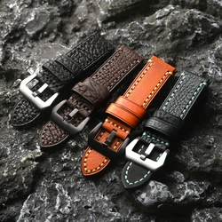 Handmade Head Layer Cowhide Watch Strap, 20MM 22MM 24MM High-end Genuine Leather Men's Thickened Watch Strap, Vintage Style