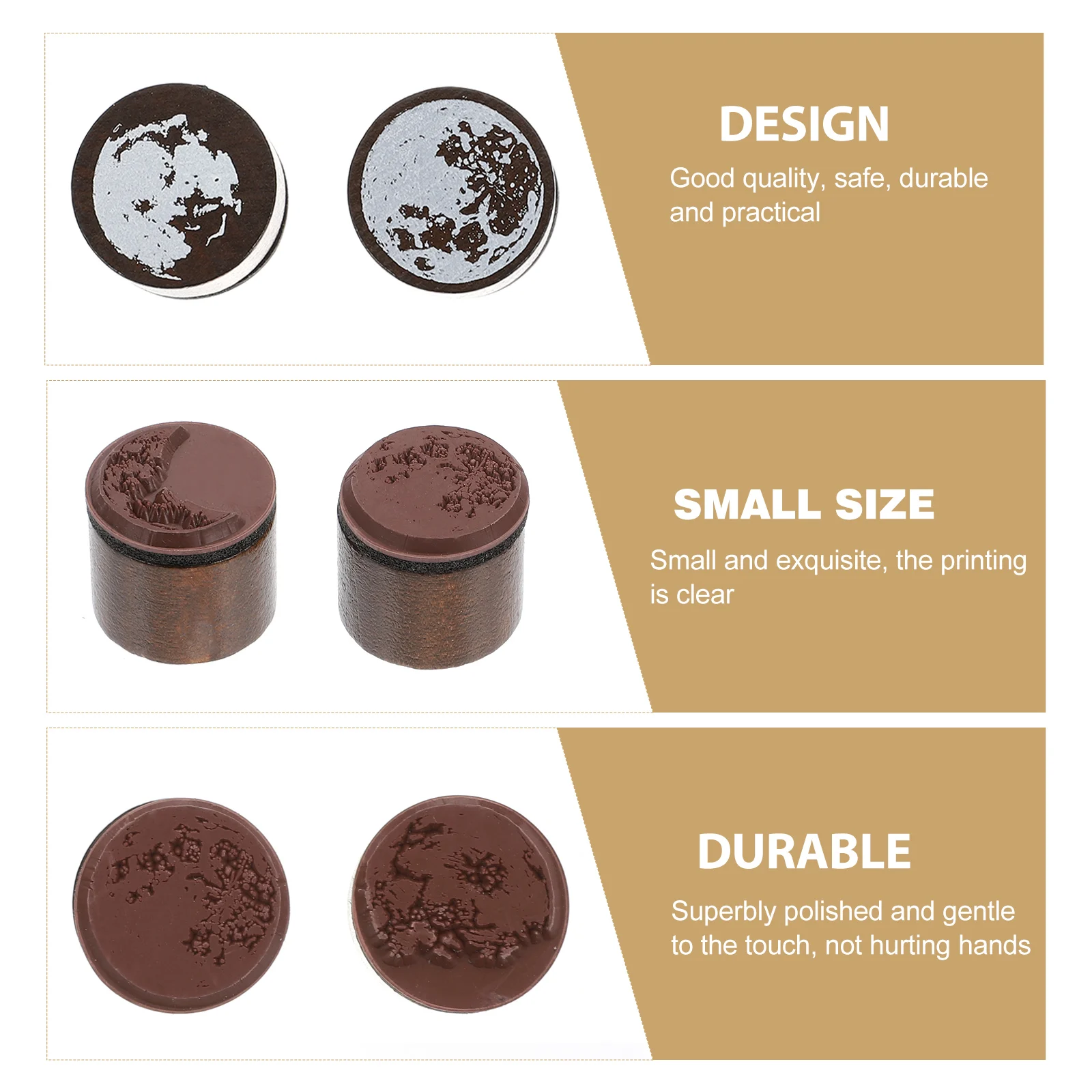 

7pcs Moon Phase Wooden Stamp Set Creative Seal For Scrapbook Journal Cards Decorative Crafts Retro Rubber Stamps Reusable Small