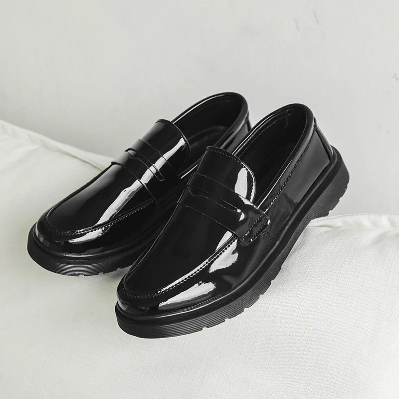Summer Thick Soled Business Leisure Loafers Mirror Polished Breathable High-end Fashion Exquisite Youthful Fashion Couple Shoes
