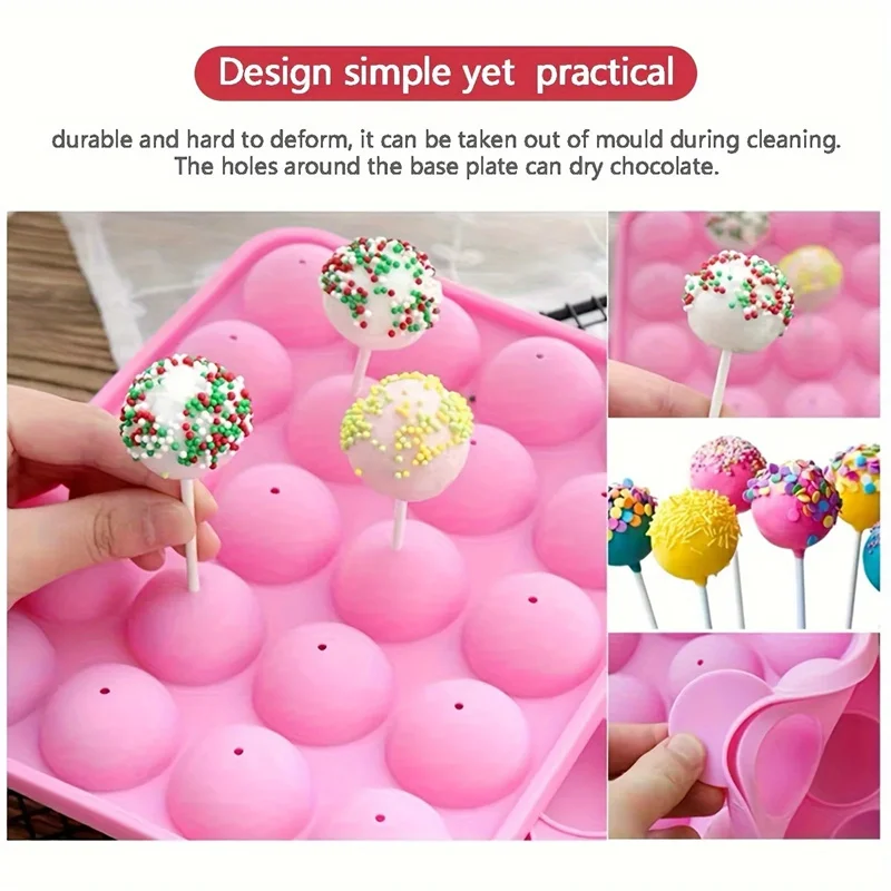 20 Holes Silicone Cake Pop Mold Lollipop Maker Baking Cake Mould Candy Chocolate Bar Mold Kitchen Accessories Decorating Tools - view 6