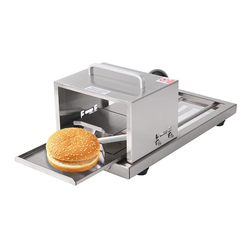 QY41 Bread Slicer Commercial Kitchen Utensil Bagel Burger Cutter Stainless Steel Manual