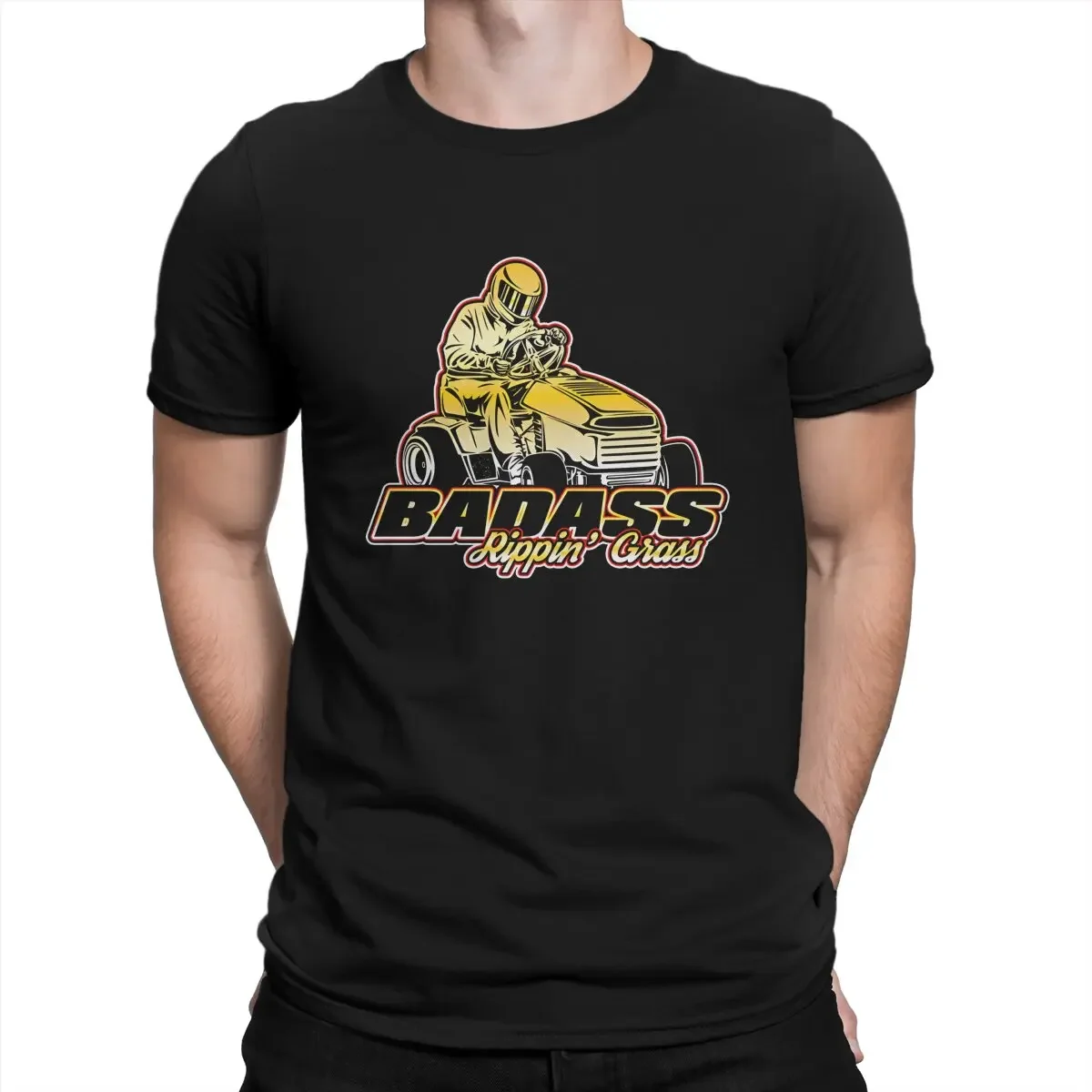 Lawnmower Badass Ripping Grass Men TShirt Lawn Mower O Neck Tops Fabric T Shirt Humor High Quality Gift Idea