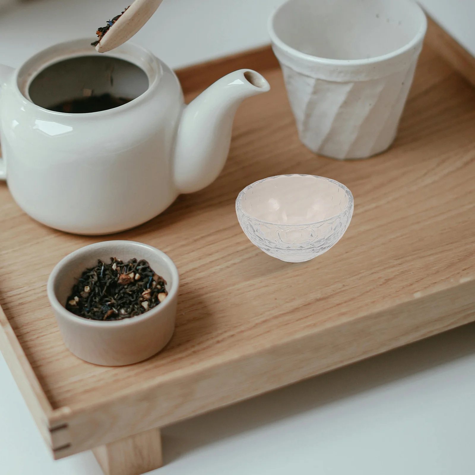 

5Pcs Creative Tea Ceremony Bowls Clear Thickened Small Glass Serving Bowls for Dessert Rice Snack Dipping Food Prep Home Kitchen