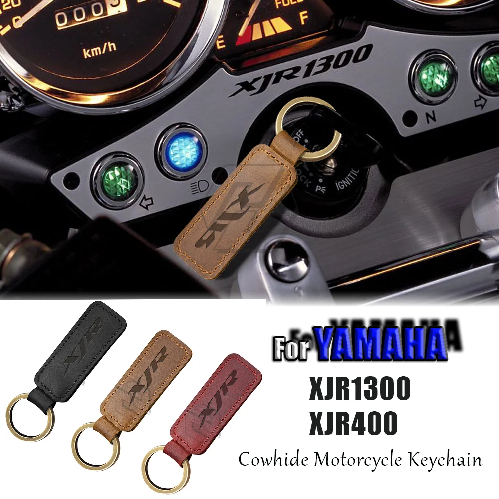 

For YAMAHA XJR1300 XJR400 Leather Key Ring Cowhide Motorcycle Keychain New Logo Motorcycle Keychain Cowhide Key Ring