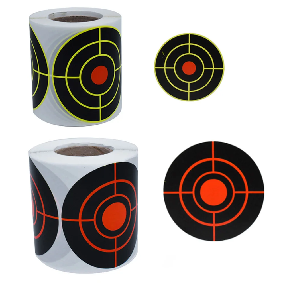 100 Pcs Yellow Red Shooting Exercises Splatter Targets Self Adhesive Shooting Stickers Shooting Target Training Supplies 3inch