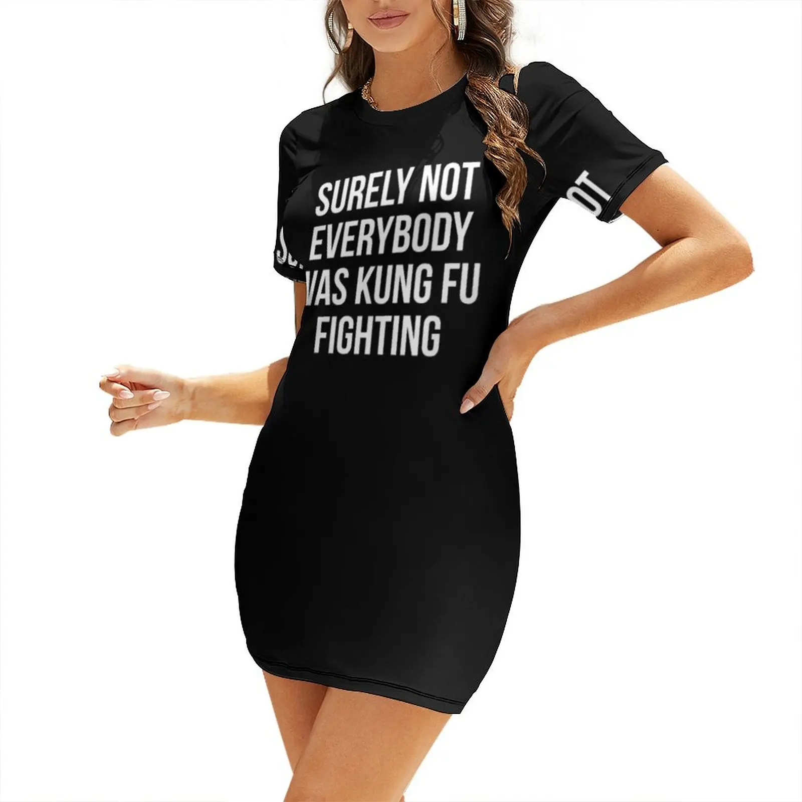 

Surely Not Everybody Was Kung Fu Fighting Short Sleeved Dress dresses korean style long sleeve dresses