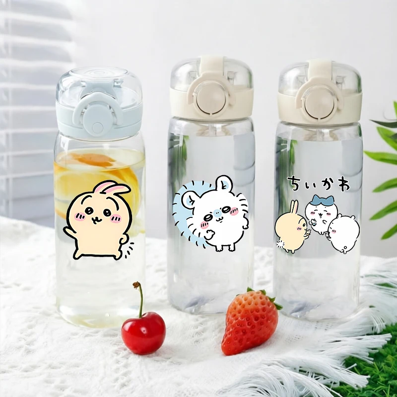 

400ML Anime Chiikawas Water Cup Cartoon Women Men Portable Plastic Transparent Large Capacity Sport Water Bottle Birthday Gift