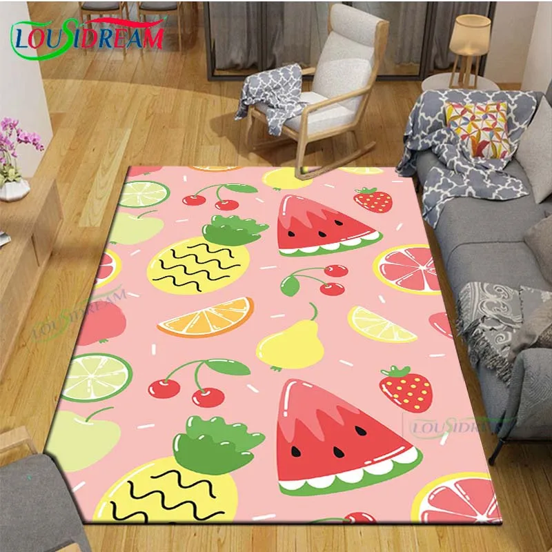 Alfombras impresas de papel tapiz de frutas variadas de moda, sala de estar, área de Bar, alfombrillas de dormitorio, Alfombra de Yoga, alfombra grande para exteriores, decoración