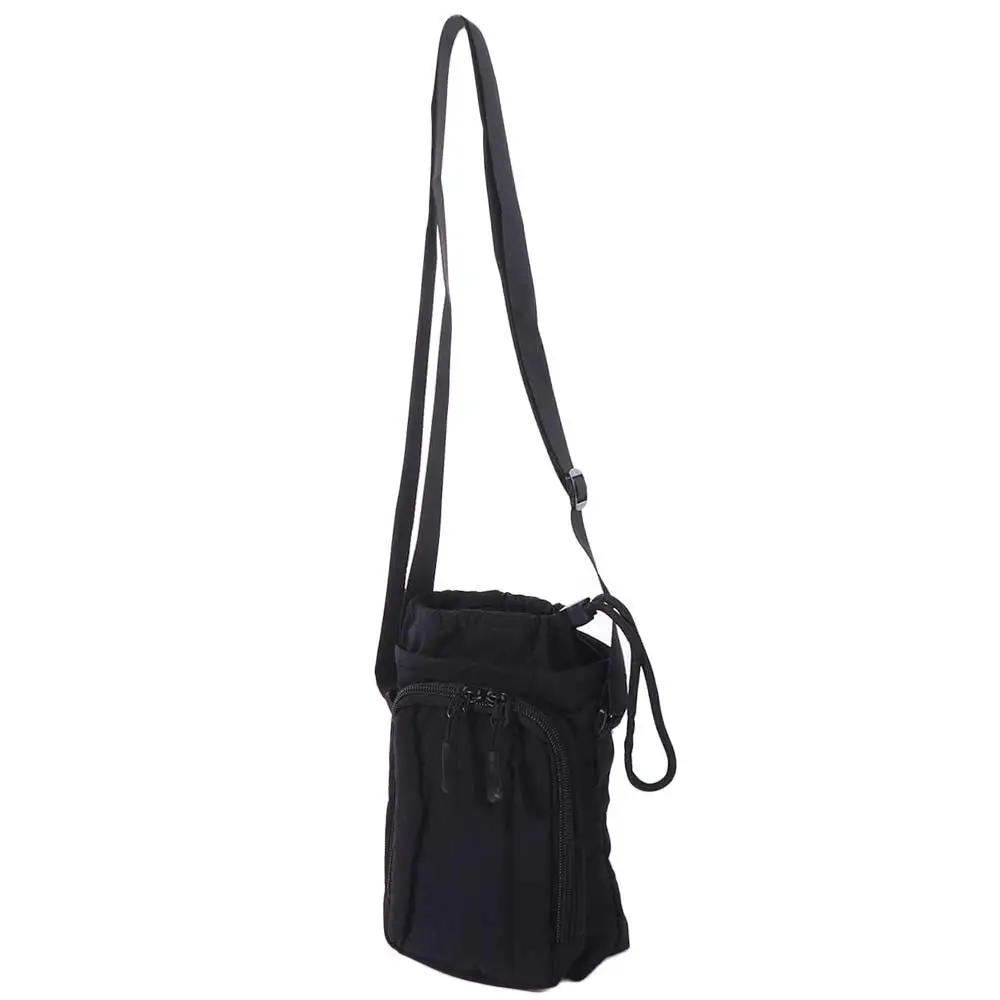 

Canvas Shoulder Water Bottle Bag Solid Color Minimalist Crossbody Mobile Phone Bag Drawstring Portable Water Cup Bag
